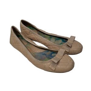 Born Beige Quilted Leather Flats